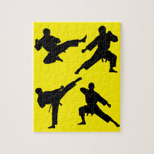 Modern trendy karate / taekwondo / judo geel legpuzzel