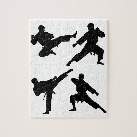 Modern trendy karate / taekwondo / judo legpuzzel (Verticaal)