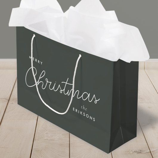 Modern Trendy Kerstmis | Forest Green Dark Dusky Groot Cadeauzakje