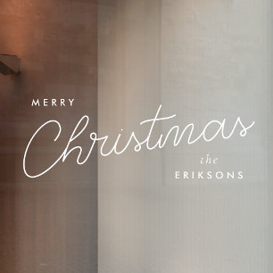 Modern Trendy Kerstmis   Stijlvol handgeschreven Raamsticker