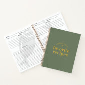 Modern Trendy Khaki Green Blank Recept Journal Notitieboek (Binnen)