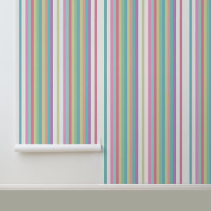 Modern Trendy Kleurrijk Streepjespatroon Behang