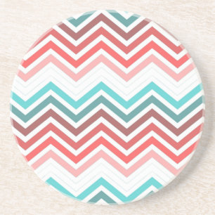 Modern, trendy, kleurrijke chevron zigzag zandsteen onderzetter