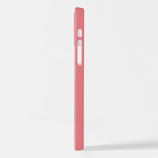 Modern trendy koraal roze kalligrafie scriptnaam iPhone hoesje (Linkerkant)