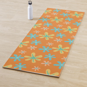 Modern Trendy Leuk Meisje Bloemen Sinaasappel Mono Yogamat