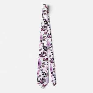 Modern Trendy Lila modern Floral Patroon Stropdas