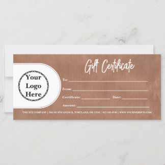 Modern Trendy Logo | Rustisch Kraft-cadeaubon