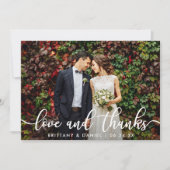 Modern Trendy Love and Bedankt | Weddenenkaart (Voorkant)