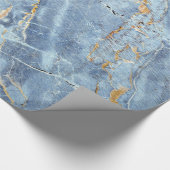 Modern Trendy Marble Pattern in Blue Gold Grey Cadeaupapier (Hoek)