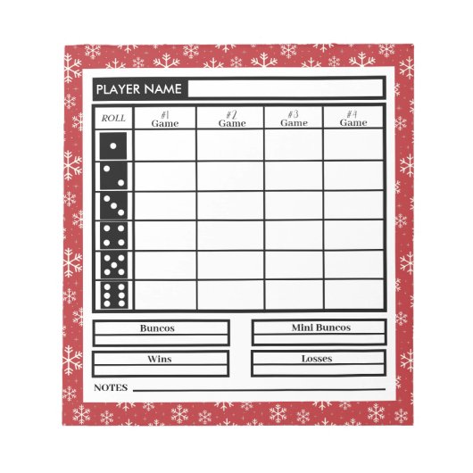 Modern Trendy Merry Christmas Bunco Score Notitieb Notitieblok (Voorkant)