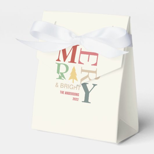 Modern Trendy Merry en helder minimalistisch kleur Bedankdoosjes (Voorkant Zijde)