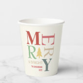 Modern Trendy Merry en helder minimalistisch kleur Papieren Bekers (Voorkant)