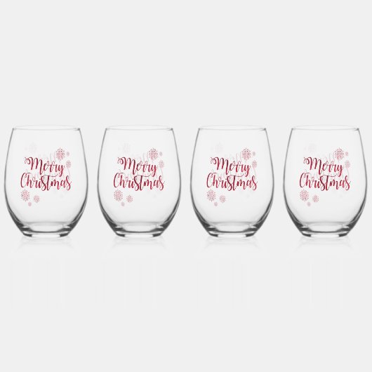 Modern Trendy Merry Kerstminimalist Wijnglas Zonder Voet (Achterkant)