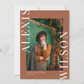 Modern Trendy Minimalist 3 foto Afstuderen Kaart (Voorkant)