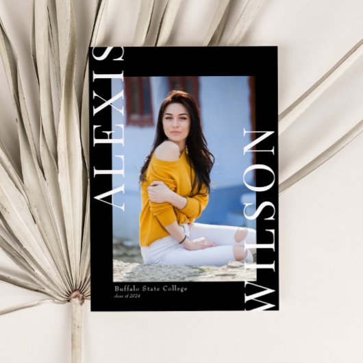 Modern Trendy Minimalist 3 foto Afstuderen Kaart