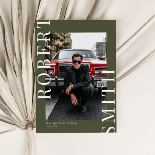 Modern Trendy Minimalist 3 foto Afstuderen Kaart