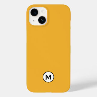 Modern Trendy Mustard Yellow Monogram Case-Mate iPhone 14 Hoesje