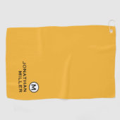 Modern Trendy Mustard Yellow Monogram Golfhanddoek (Horizontaal)