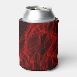 Modern Trendy Neon Red Curvy Line Abstract Patroon Blikjeskoeler