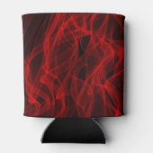 Modern Trendy Neon Red Curvy Line Abstract Patroon Blikjeskoeler (Achterkant)