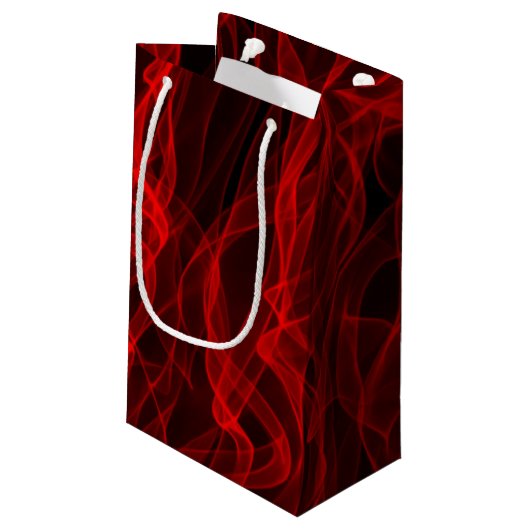 Modern Trendy Neon Red Curvy Line Abstract Patroon Klein Cadeauzakje (Achterkant Gekanteld)