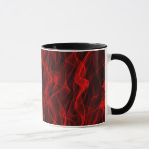 Modern Trendy Neon Red Curvy Line Abstract Patroon Mok