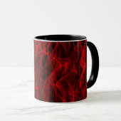 Modern Trendy Neon Red Curvy Line Abstract Patroon Mok (Voorkant rechts)