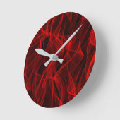 Modern Trendy Neon Red Curvy Line Abstract Patroon Ronde Klok (Hoek)