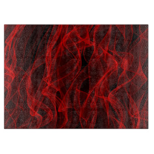 Modern Trendy Neon Red Curvy Line Abstract Patroon Snijplank