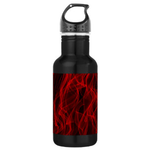 Modern Trendy Neon Red Curvy Line Abstract Patroon Waterfles