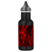 Modern Trendy Neon Red Curvy Line Abstract Patroon Waterfles (Links)