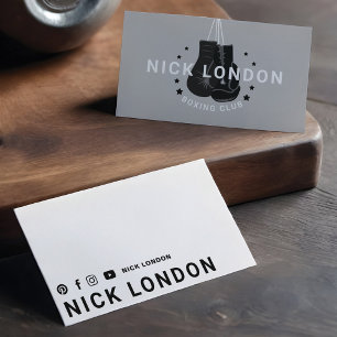 Modern & Trendy Online Black Boxing Glove Club Visitekaartje