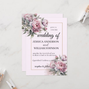 Modern Trendy Ontwerper Dusty Roos Blush Weeding Kaart