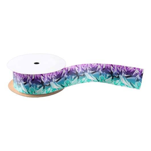Modern Trendy Paars en Blauwgroen Fractal Geo Lint (Spoel)