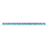 Modern Trendy Paars en Blauwgroen Fractal Geo Lint (Voorkant)