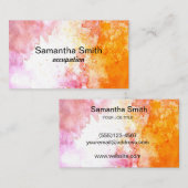 Modern Trendy Paint Splatter Splash Abstract Visitekaartje (Voorkant / Achterkant)