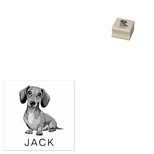 Modern Trendy Personalized Dachshund  Rubberstempel (Gestempeld)