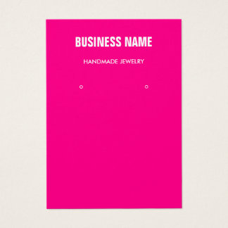 Modern trendy pink jewelry earring display card visitekaartje