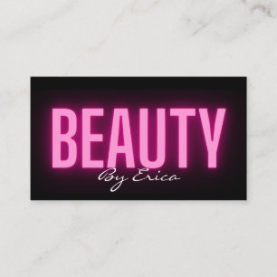 Modern Trendy Pink Neon Lashes Beauty Makeup Busin Visitekaartje