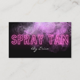 Modern Trendy Pink Neon Spray Tan Tanning Business Visitekaartje