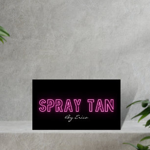Modern Trendy Pink Neon Spray Tan Tanning Visitekaartje