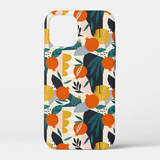 Modern Trendy Preppy Chic Apricot and Leaves Case-Mate iPhone Case (Achterkant)