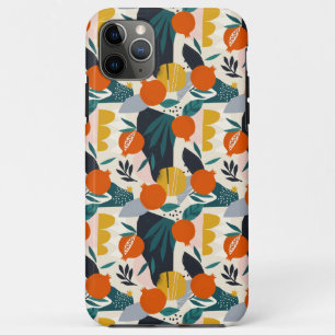Modern Trendy Preppy Chic Apricot and Leaves iPhone 11 Pro Max Hoesje
