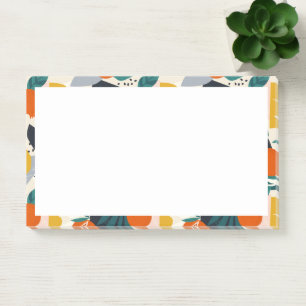Modern Trendy Preppy Chic Apricot and Leaves Post-it® Notes