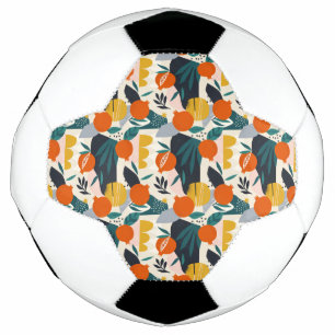Modern Trendy Preppy Chic Apricot and Leaves Voetbal
