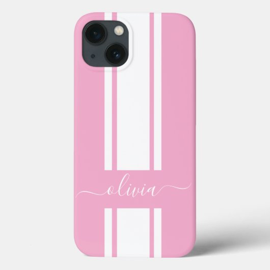 Modern Trendy Racing Stripes monogrammed Case-Mate iPhone Case (Achterkant)