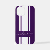 Modern Trendy Racing Stripes monogrammed iPhone Hoesje (Achterkant)