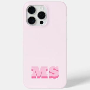 Modern Trendy Roze Initiaal Monogram iPhone 15 Pro Max Hoesje