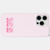 Modern Trendy Roze Initiaal Monogram Case-Mate iPhone Case (Achterkant (horizontaal))