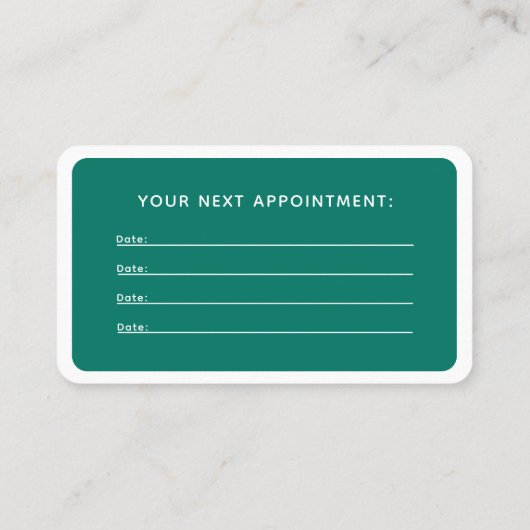 Modern, trendy, salon afspraak kaart afsprakenkaartje (Achterkant)